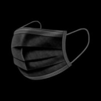 Masque chirurgical Noir 3 plis Type II R - BoÃ®te de 50