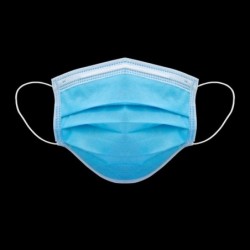 Masque chirurgical Type IIR - 3 plis à élastiques Bleu - Boîte de 50