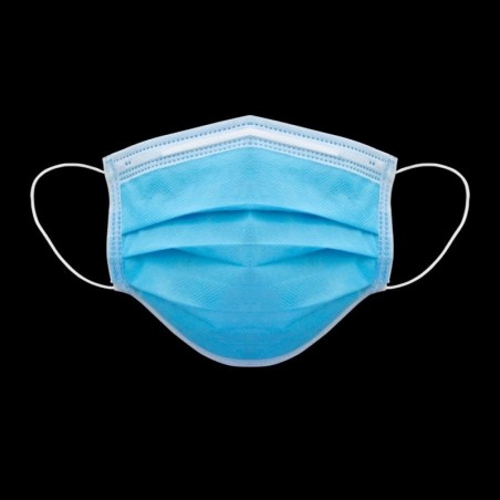 Masque chirurgical Type IIR - 3 plis à élastiques Bleu - Boîte de 50
